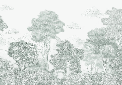 Papier peint panoramique Forêts et Monts vert - Muralconcept