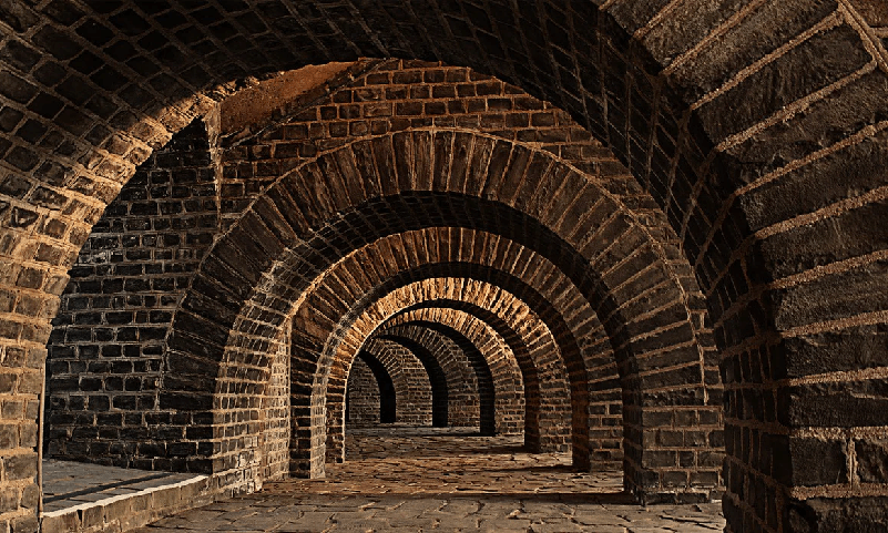 Papier peint Trompe l'oeil Bricks Passage - Muralconcept