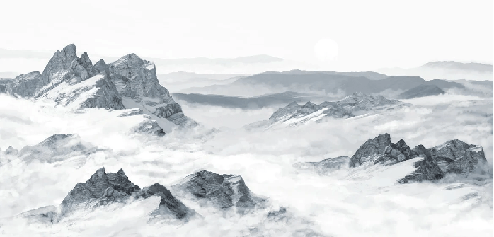 Papier peint panoramique montagne bleu, XXL, tendance