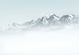 Papier peint Mont Blanc dans la brume bleu - Muralconcept