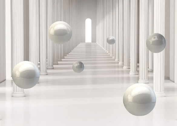 Papier peint 3D trompe œil colonne romaine, XXL, tendance