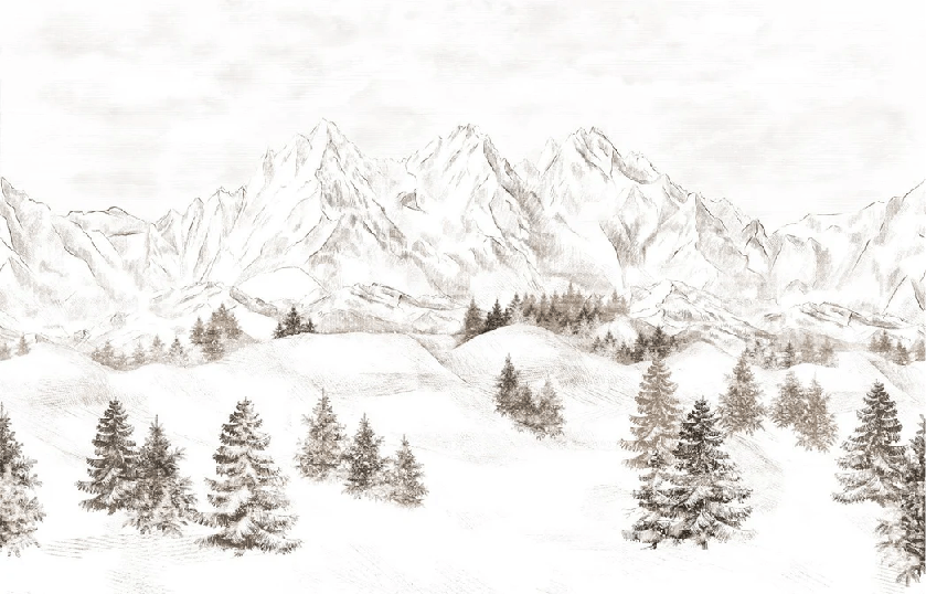 Papier peint montagne massif des Alpes - Muralconcept