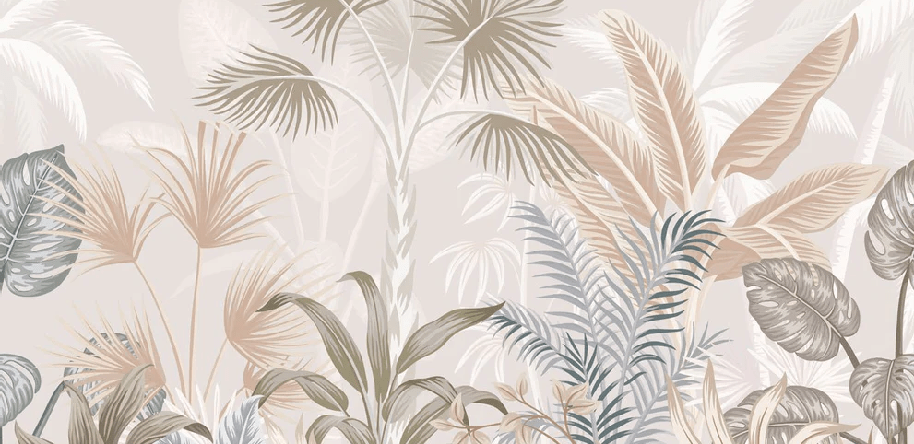 Papier peint panoramique jungle terracotta - Muralconcept
