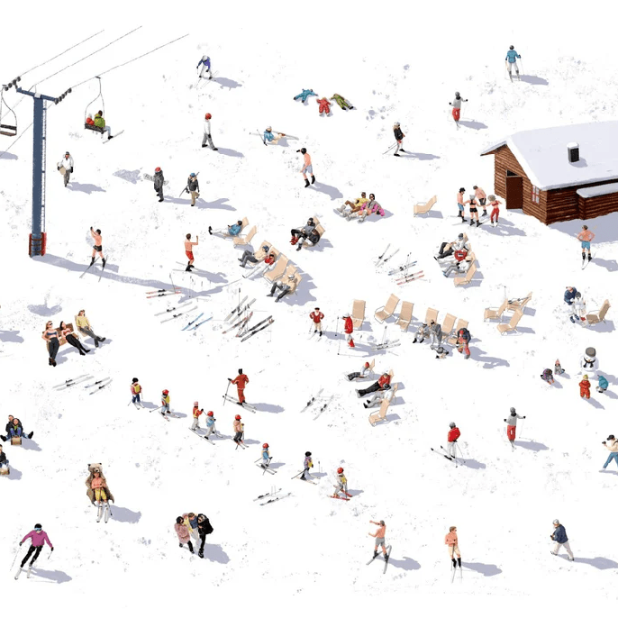 Papier peint panoramique après ski