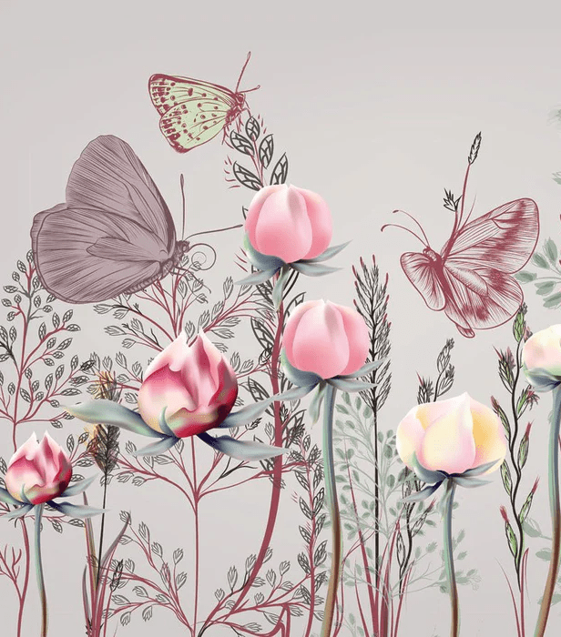 Papier peint panoramique Fleur & Tulipe - Muralconcept