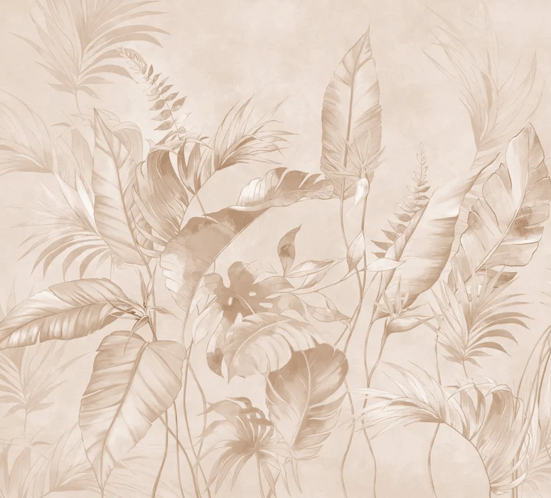 Papier peint élégante jungle poudrée - Muralconcept