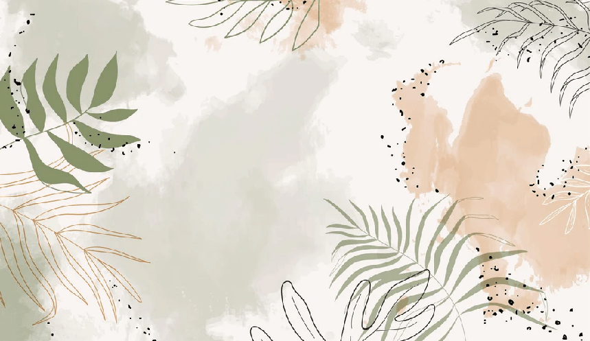 Panoramic watercolor plant wallpaper