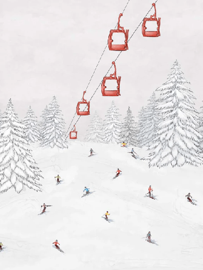 Colorful gondola wallpaper - Muralconcept