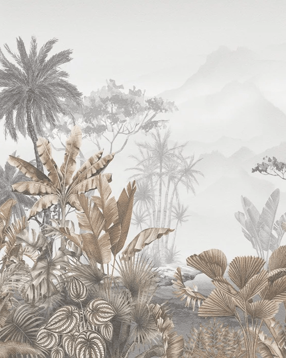 Papier peint tendance tropical sepia - Muralconcept