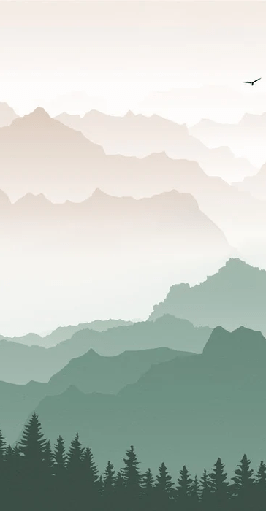 Terracotta mist mountain wallpaper