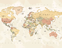 Panoramic wallpaper world map exploration