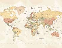 Panoramic wallpaper world map exploration