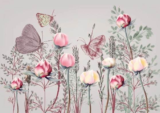 Papier peint panoramique Fleur & Tulipe - Muralconcept