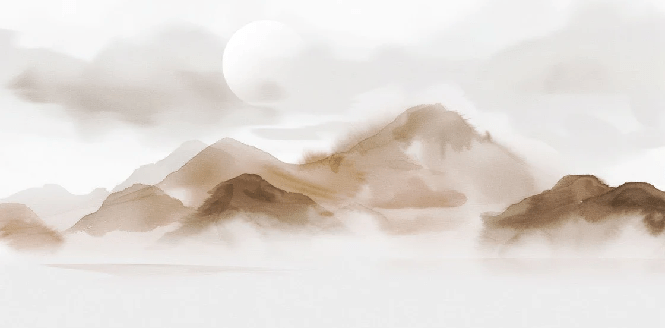 Veiled mountains wallpaper - Lueur sépia