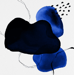 Papier peint moderne aquarelle bleu pétrole - Muralconcept