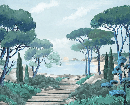 Papier peint balade dans les calanques, XXL, tendance