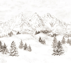 Papier peint montagne massif des Alpes - Muralconcept