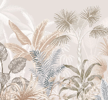 Papier peint panoramique jungle terracotta - Muralconcept