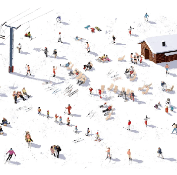 Papier peint panoramique après ski, XXL, tendance