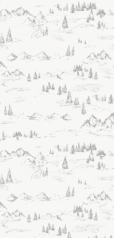 Papier peint illustration montagne et sapin - Muralconcept