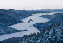 Papier peint col de la Forclaz bleu - Muralconcept