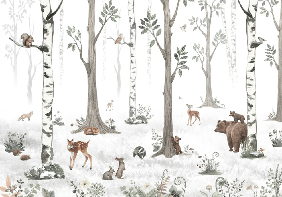 Papier peint animaux printemps forêt