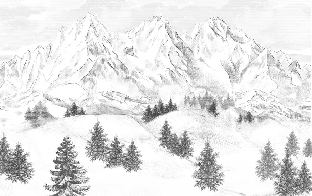Papier peint montagne sommets de Chamonix - Muralconcept