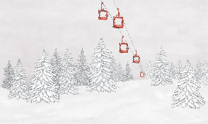 Red mountain cable car wallpaper