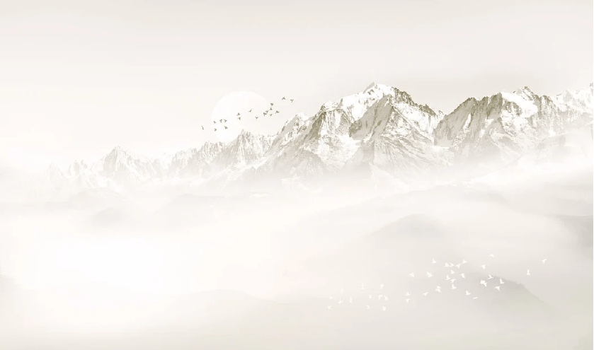 Mont Blanc moon and bird wallpaper