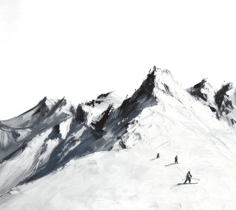 Papier peint ski alpinisme en montagne - Muralconcept
