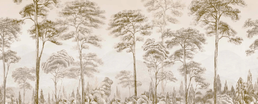 Sepia pine forest nature wallpaper