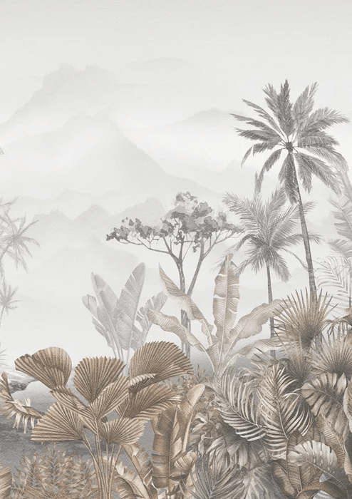 Papier peint tendance tropical sepia