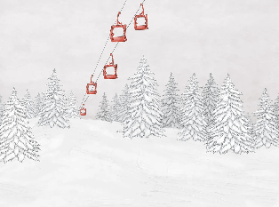 Red mountain cable car wallpaper