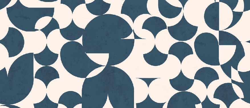 Papier peint rétro forme graphique bleu jean - Muralconcept
