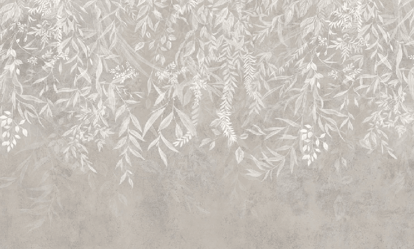 Papier peint design végétal moderne beige - Muralconcept