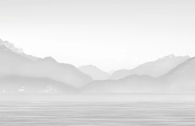 Papier peint Annecy et son lac paisible noir et blanc
