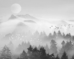 Papier peint brume mystique mountain - Muralconcept