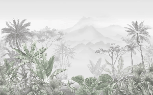 Papier peint tendance tropical vert - Muralconcept