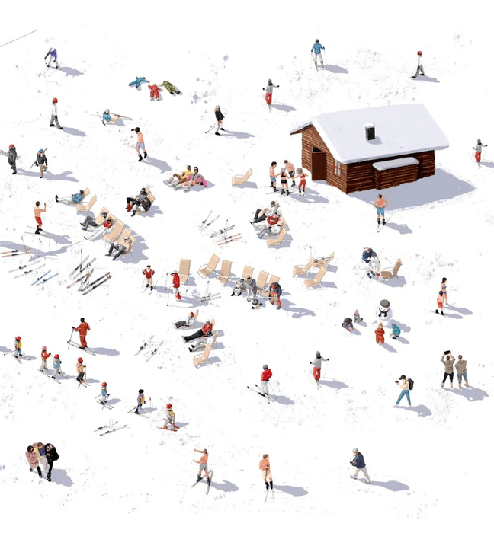 Papier peint panoramique après ski - Muralconcept