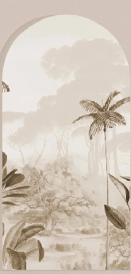 Papier peint arches luxuriantes sépia