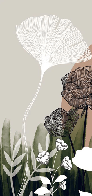 Papier peint toilette illustration florale