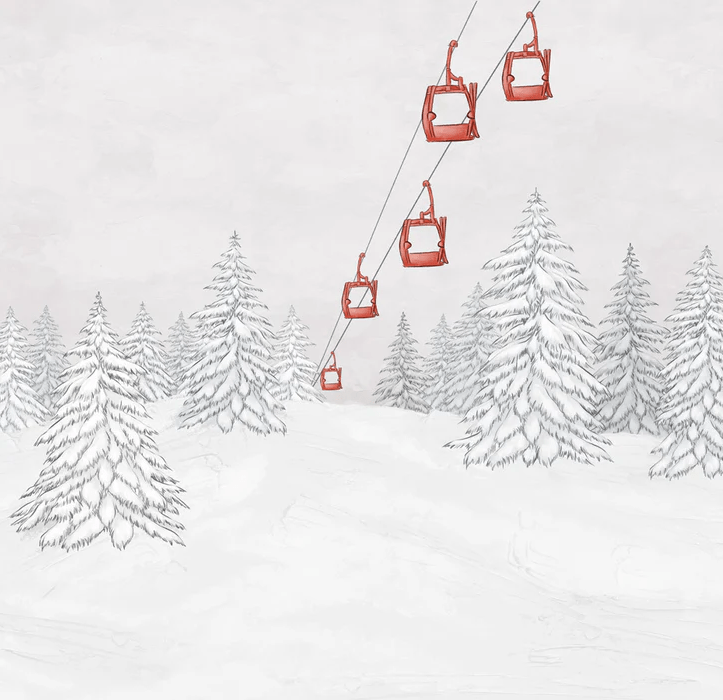 Red mountain cable car wallpaper
