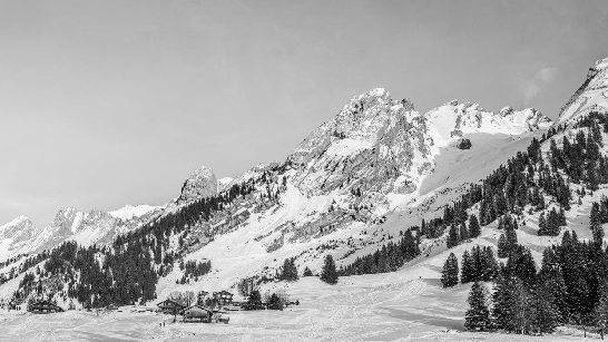Papier peint panoramique chalet alpage