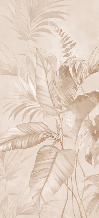 Papier peint élégante jungle poudrée, XXL, tendance