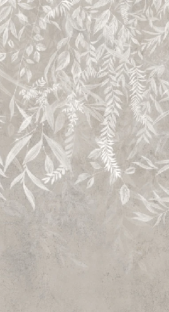 Papier peint design végétal moderne beige - Muralconcept