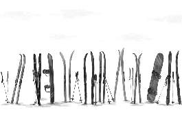 Papier peint panoramique skis colorés, XXL, tendance