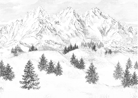 Papier peint montagne sommets de Chamonix - Muralconcept
