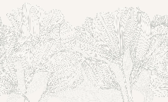 Panoramic wallpaper grey and white waltz of flowers