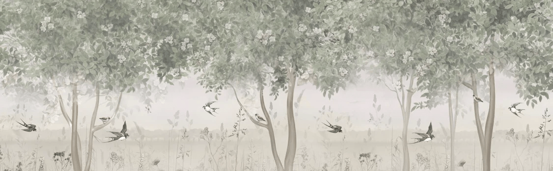 Panoramic glade wallpaper