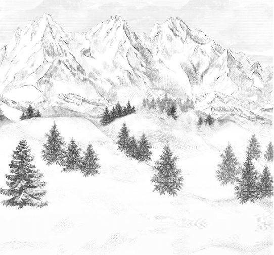 Papier peint montagne sommets de Chamonix - Muralconcept